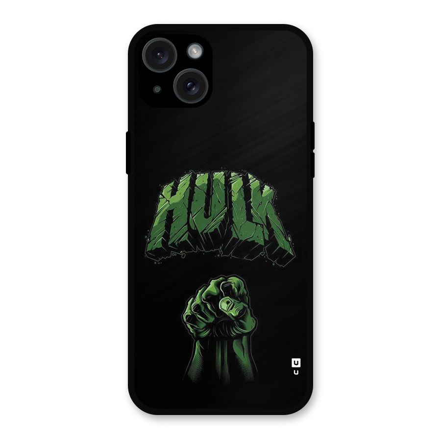 Green Punch Metal Back Case for iPhone 15 Plus