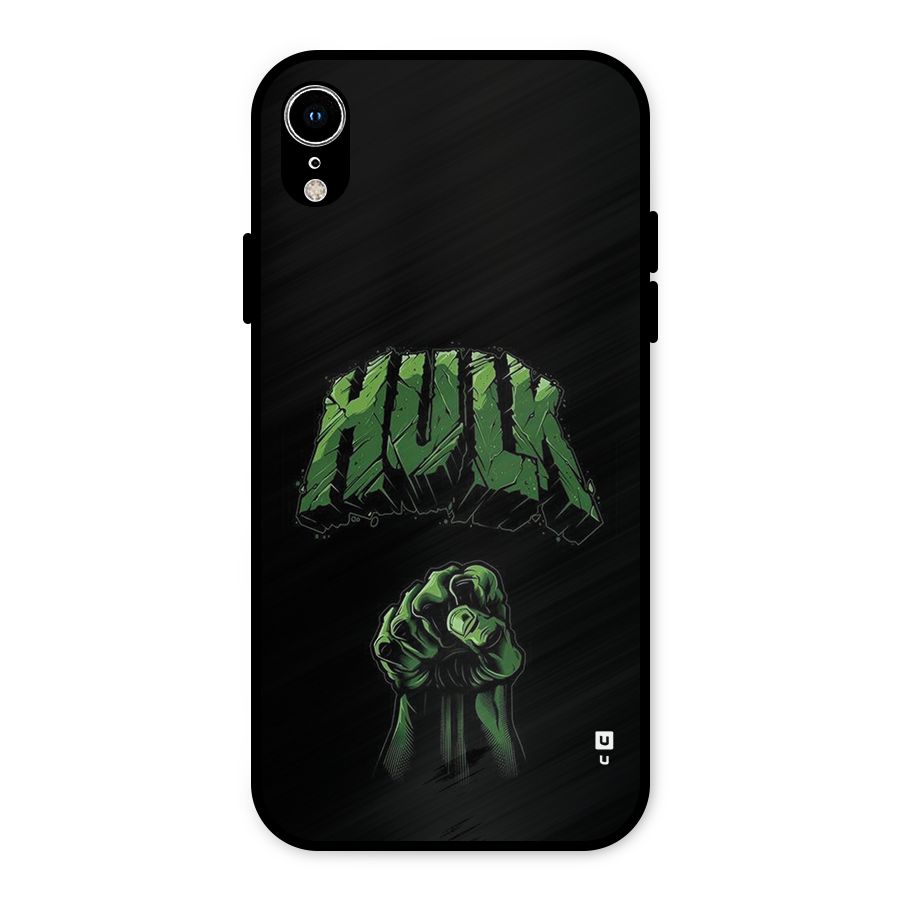 Green Punch Metal Back Case for iPhone XR
