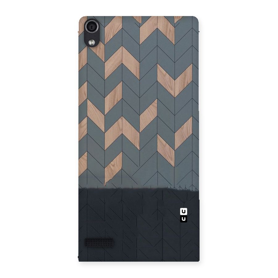 Greyish Wood Design Back Case for Ascend P6