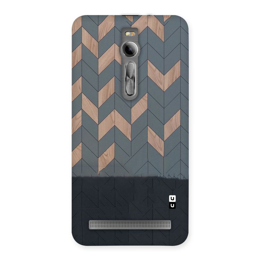 Greyish Wood Design Back Case for Asus Zenfone 2