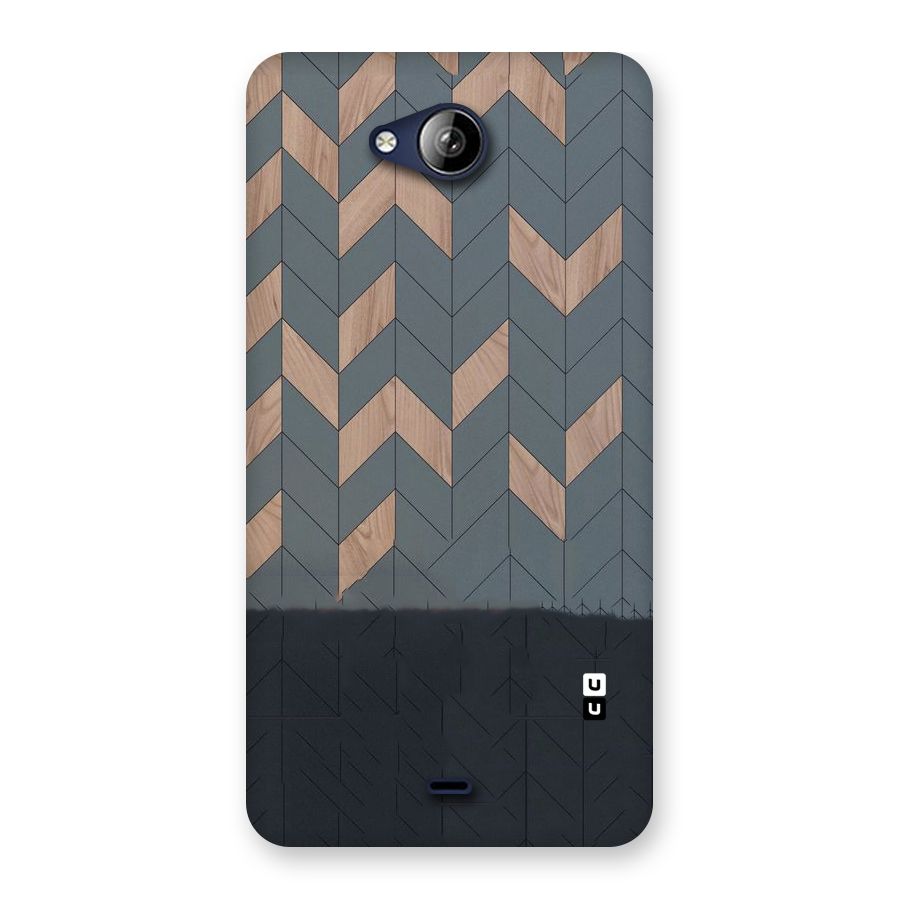 Greyish Wood Design Back Case for Canvas Play Q355