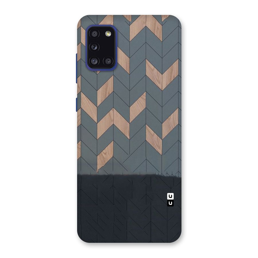 Greyish Wood Design Back Case for Galaxy A31