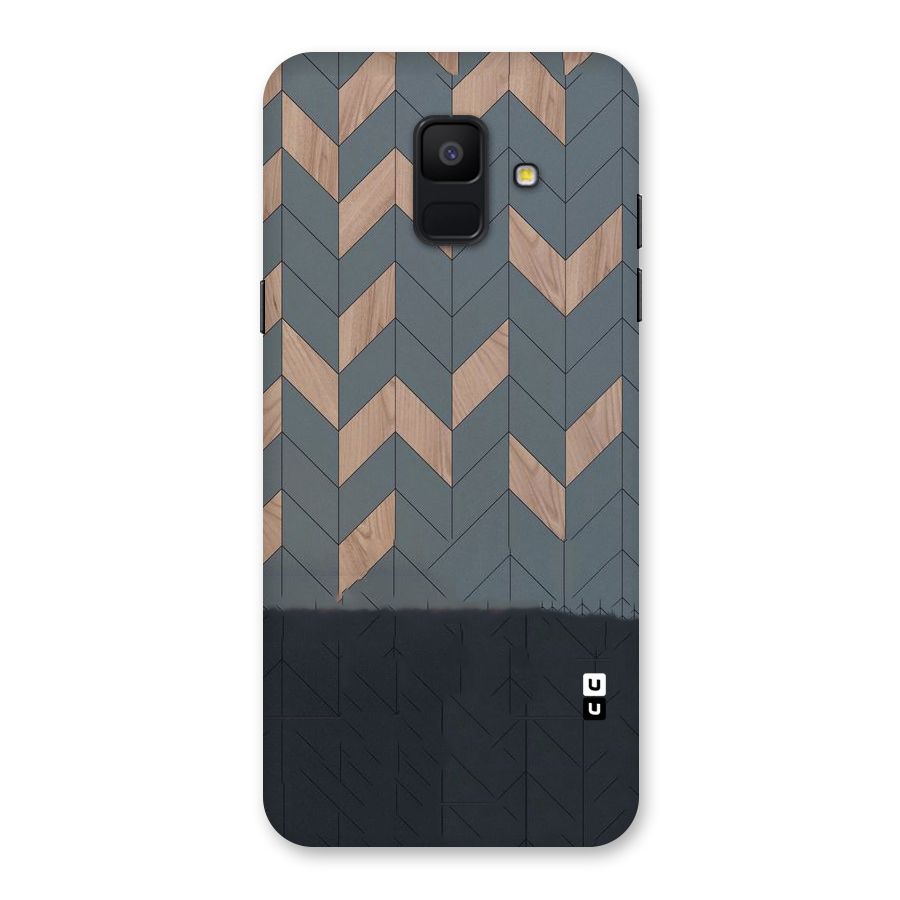 Greyish Wood Design Back Case for Galaxy A6 (2018)