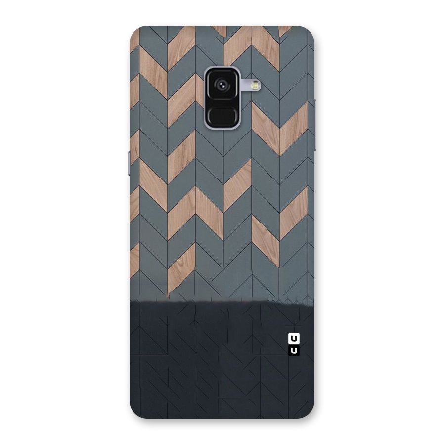 Greyish Wood Design Back Case for Galaxy A8 Plus