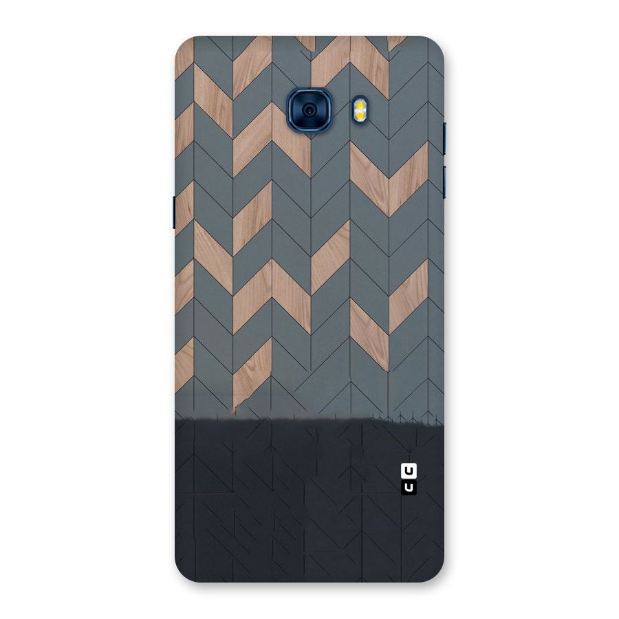 Greyish Wood Design Back Case for Galaxy C7 Pro