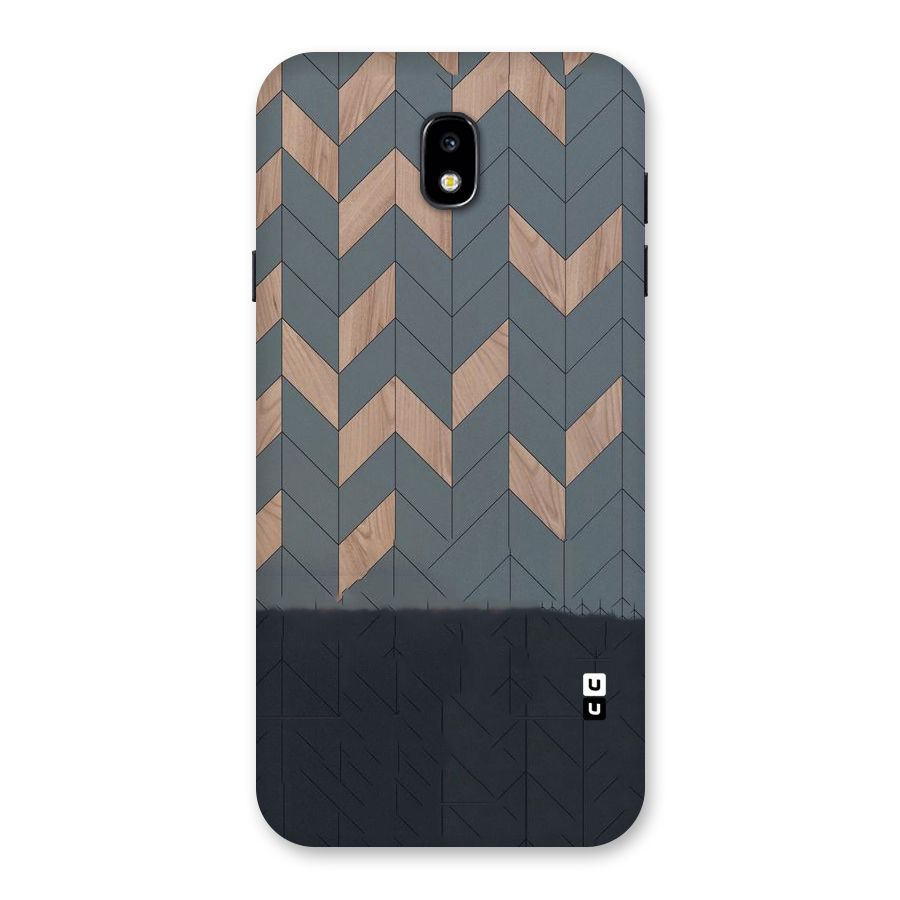 Greyish Wood Design Back Case for Galaxy J7 Pro