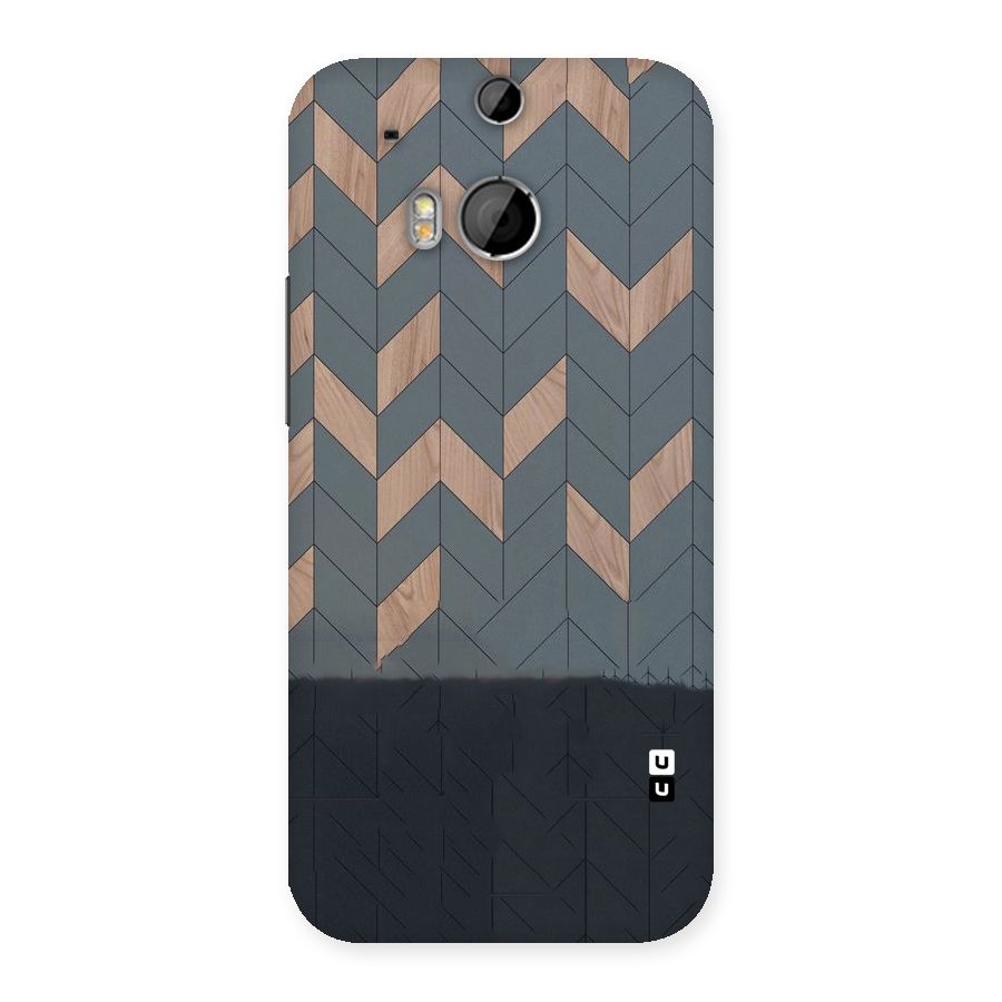 Greyish Wood Design Back Case for HTC One M8