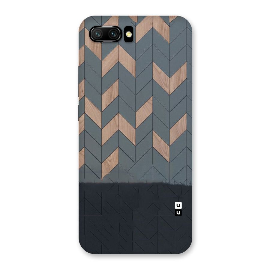 Greyish Wood Design Back Case for Honor 10