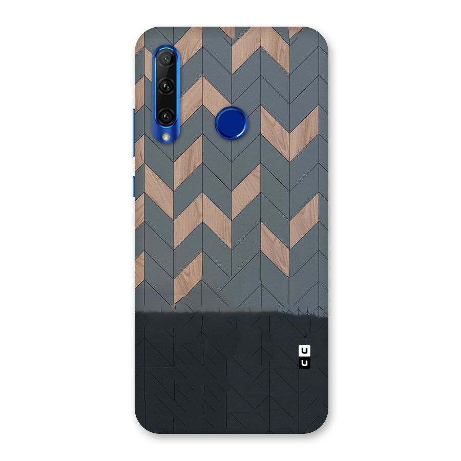Greyish Wood Design Back Case for Honor 20i
