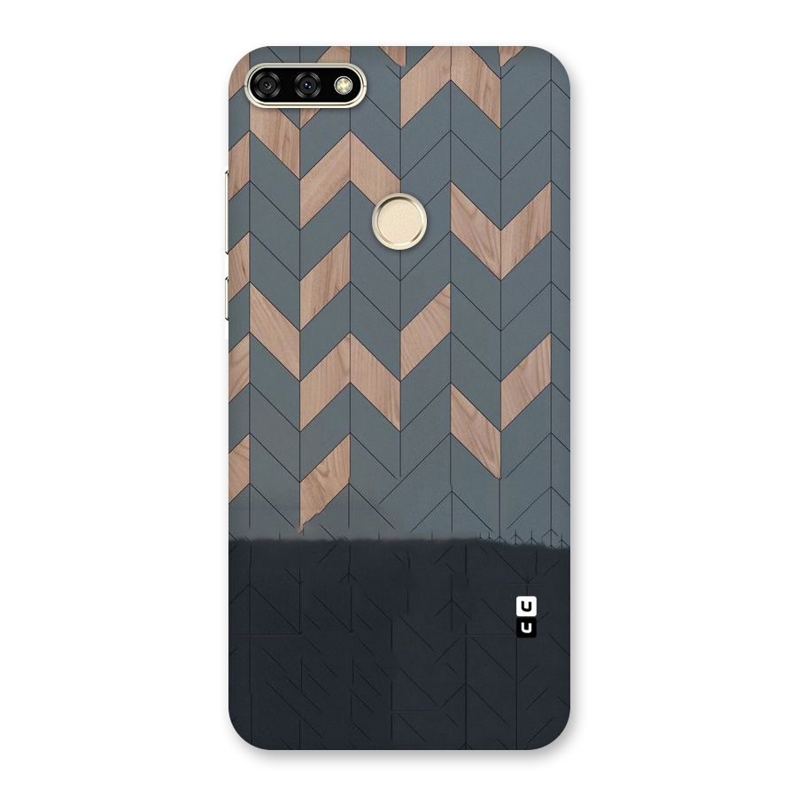 Greyish Wood Design Back Case for Honor 7A