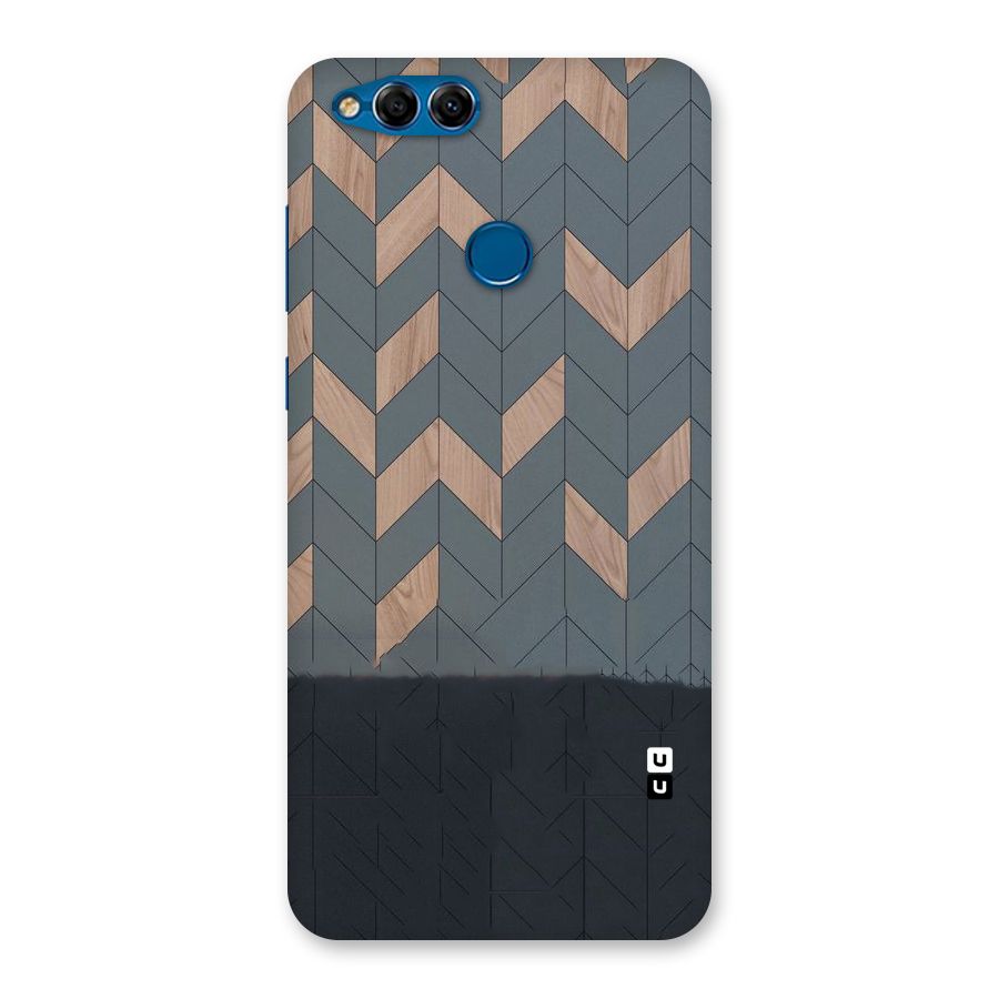 Greyish Wood Design Back Case for Honor 7X