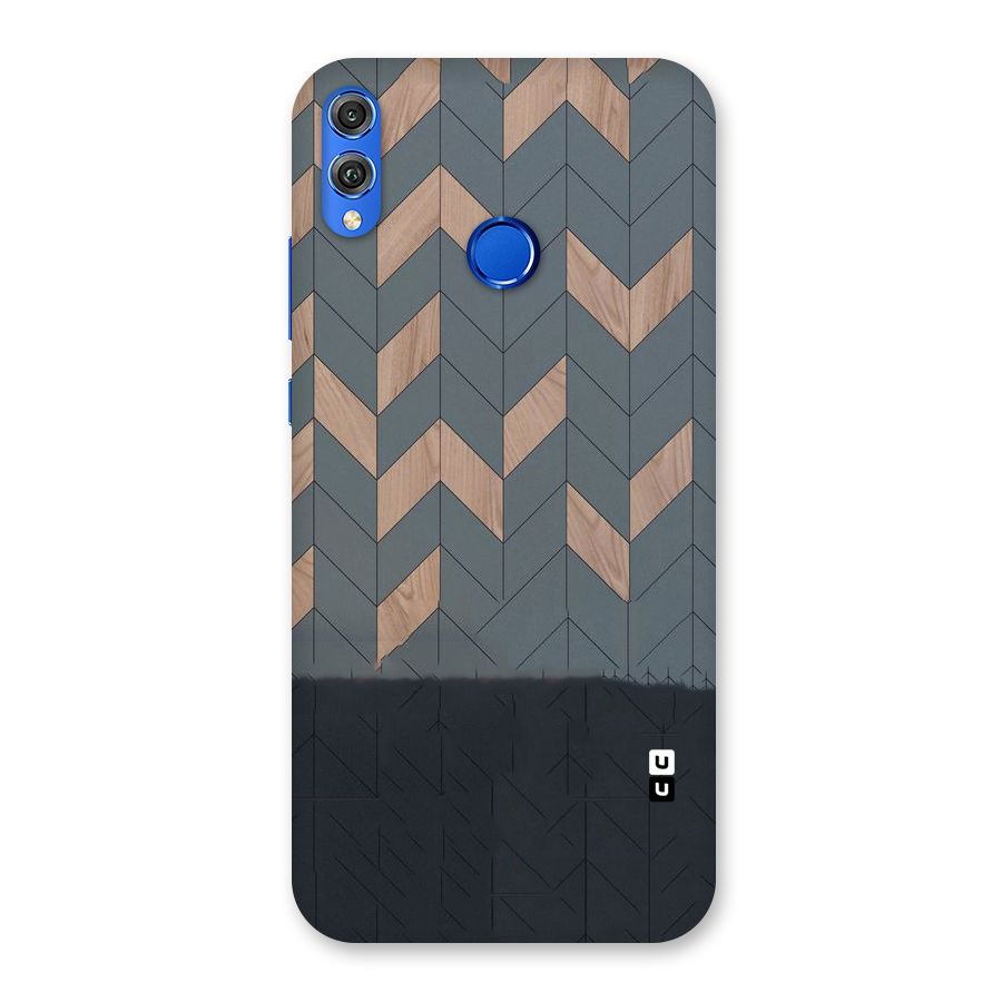 Greyish Wood Design Back Case for Honor 8X