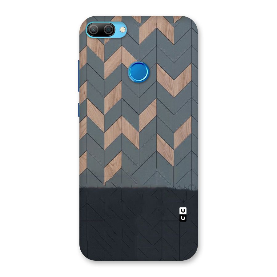 Greyish Wood Design Back Case for Honor 9N
