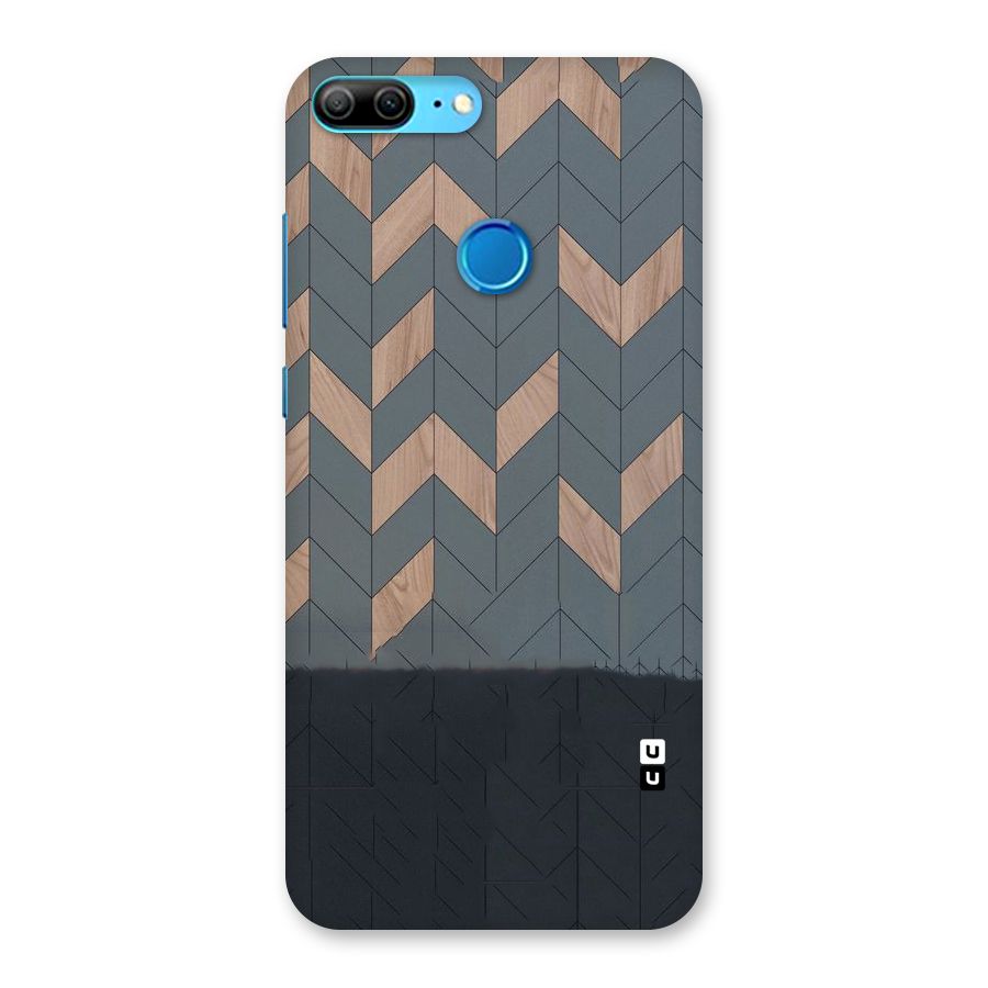 Greyish Wood Design Back Case for Honor 9 Lite