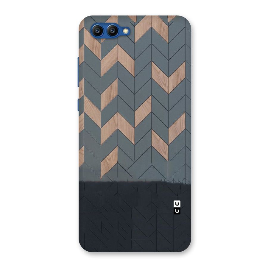 Greyish Wood Design Back Case for Honor View 10