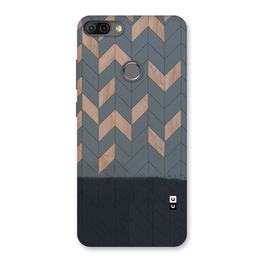 Greyish Wood Design Back Case for Infinix Hot 6 Pro