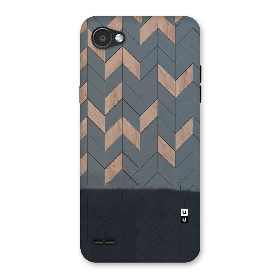 Greyish Wood Design Back Case for LG Q6