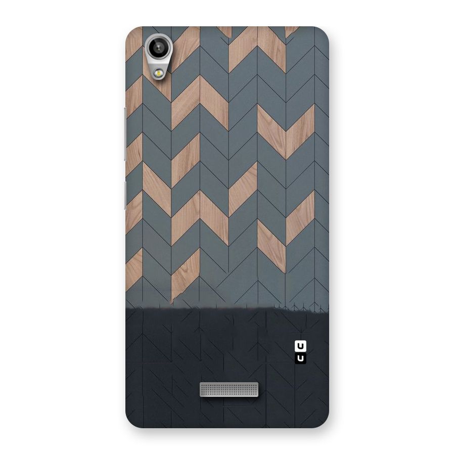 Greyish Wood Design Back Case for Lava-Pixel-V1