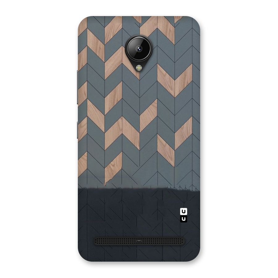 Greyish Wood Design Back Case for Lenovo C2
