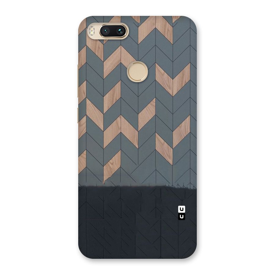 Greyish Wood Design Back Case for Mi A1