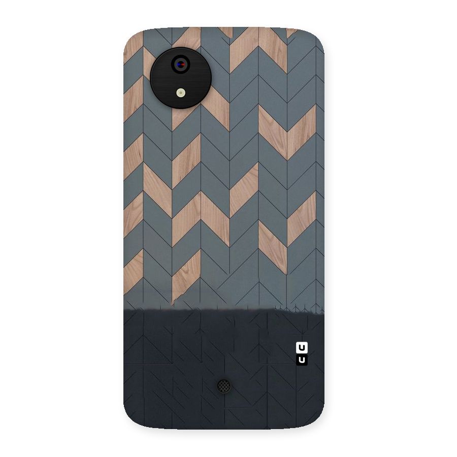 Greyish Wood Design Back Case for Micromax Canvas A1