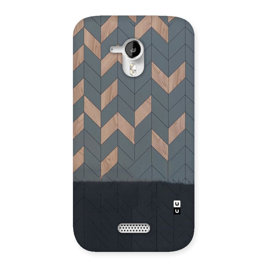 Greyish Wood Design Back Case for Micromax Canvas HD A116