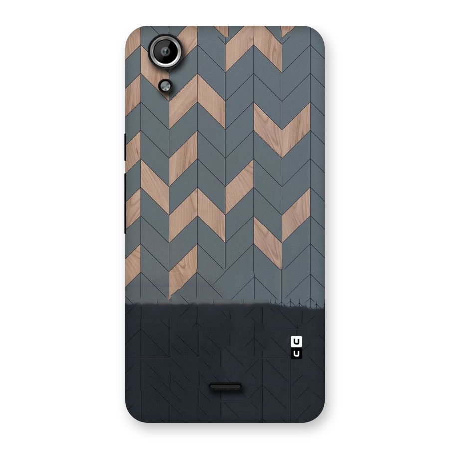 Greyish Wood Design Back Case for Micromax Canvas Selfie Lens Q345