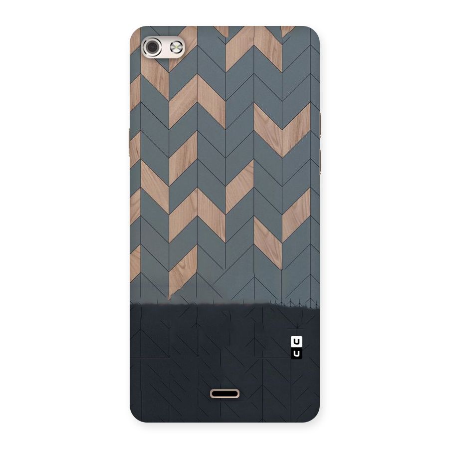 Greyish Wood Design Back Case for Micromax Canvas Silver 5