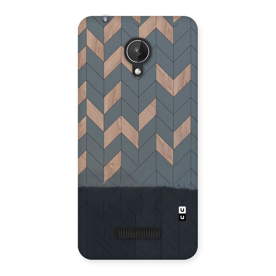 Greyish Wood Design Back Case for Micromax Canvas Spark Q380
