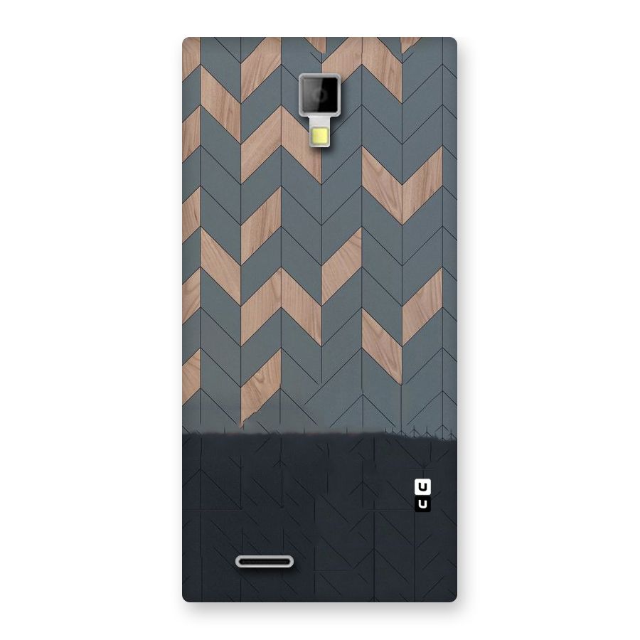 Greyish Wood Design Back Case for Micromax Canvas Xpress A99