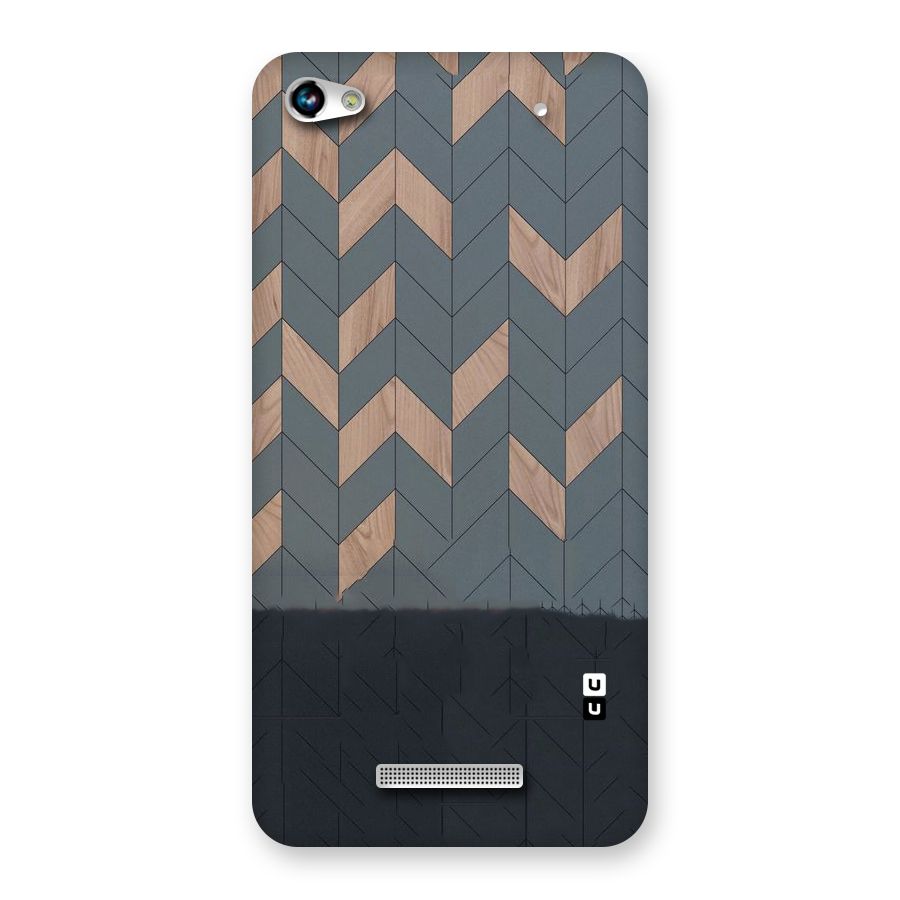 Greyish Wood Design Back Case for Micromax Hue 2