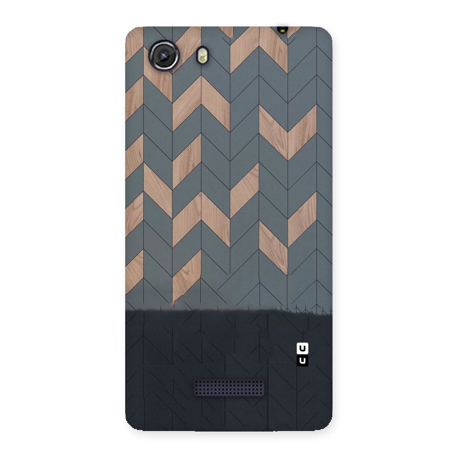 Greyish Wood Design Back Case for Micromax Unite 3