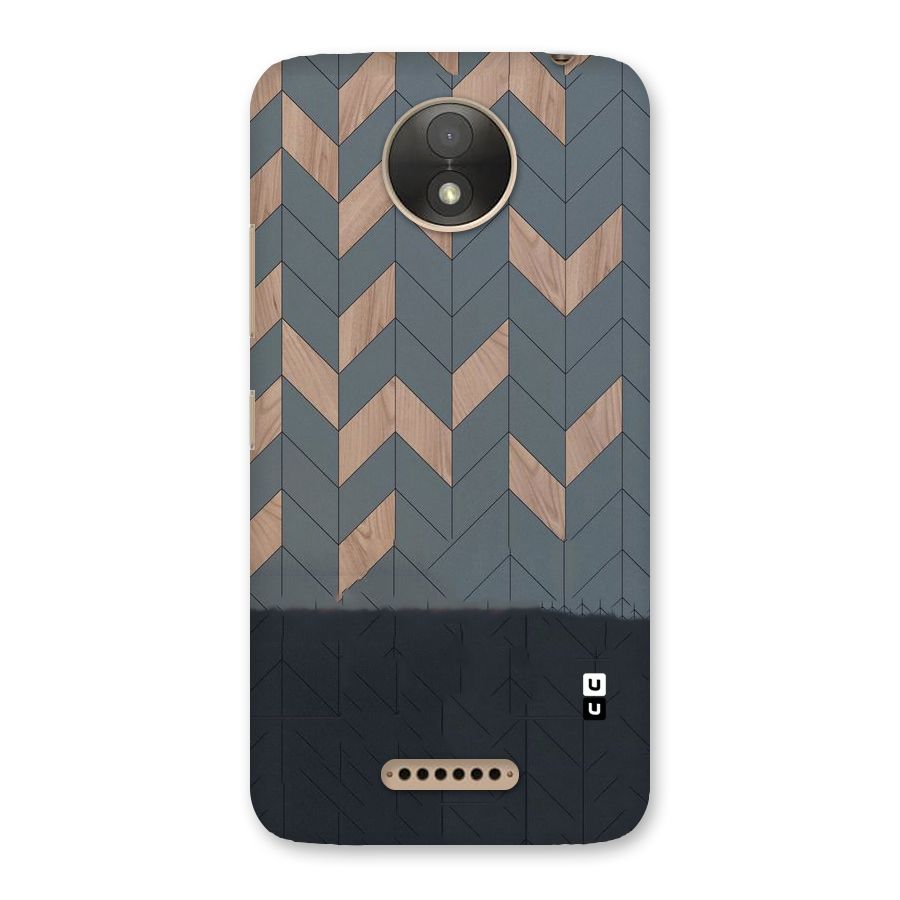 Greyish Wood Design Back Case for Moto C Plus
