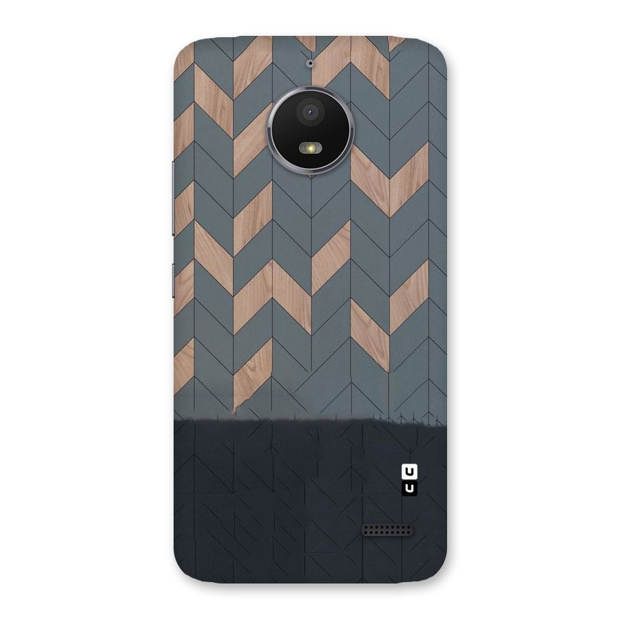 Greyish Wood Design Back Case for Moto E4