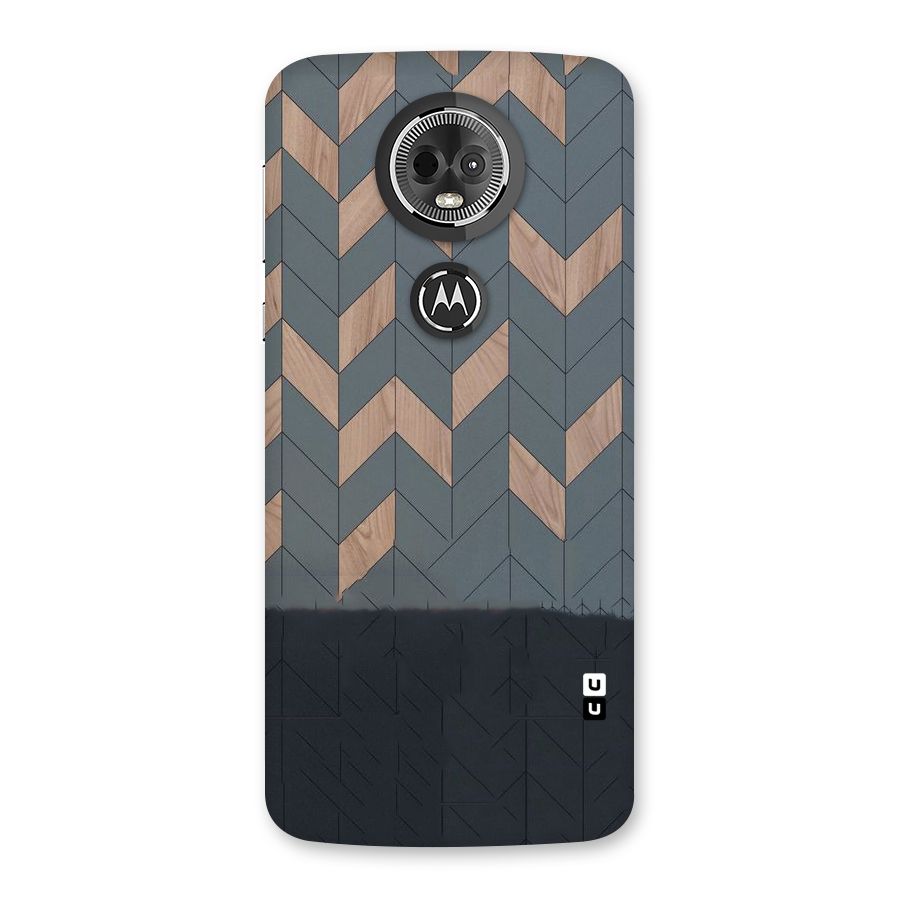 Greyish Wood Design Back Case for Moto E5 Plus