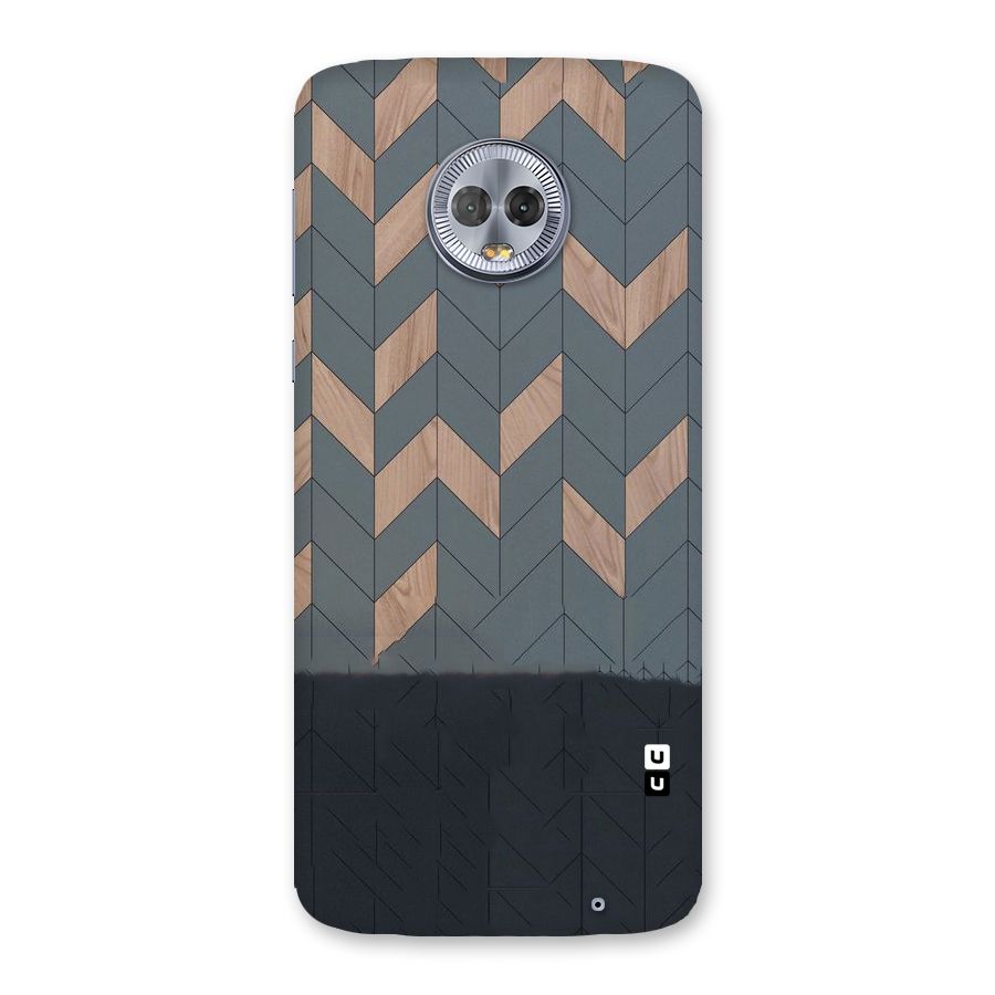 Greyish Wood Design Back Case for Moto G6 Plus