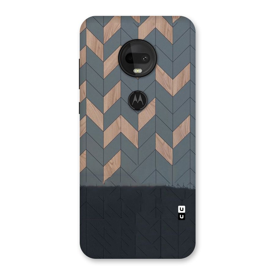 Greyish Wood Design Back Case for Moto G7