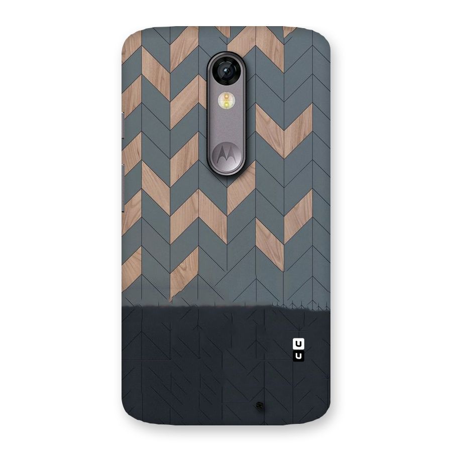 Greyish Wood Design Back Case for Moto X Force