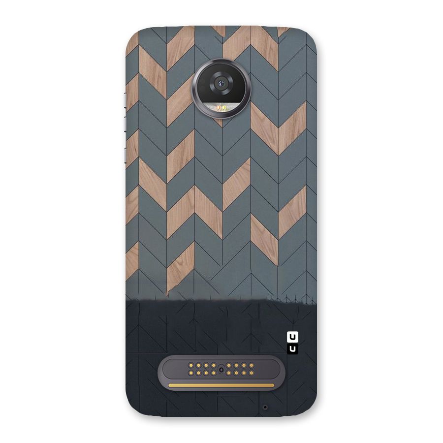 Greyish Wood Design Back Case for Moto Z2 Play