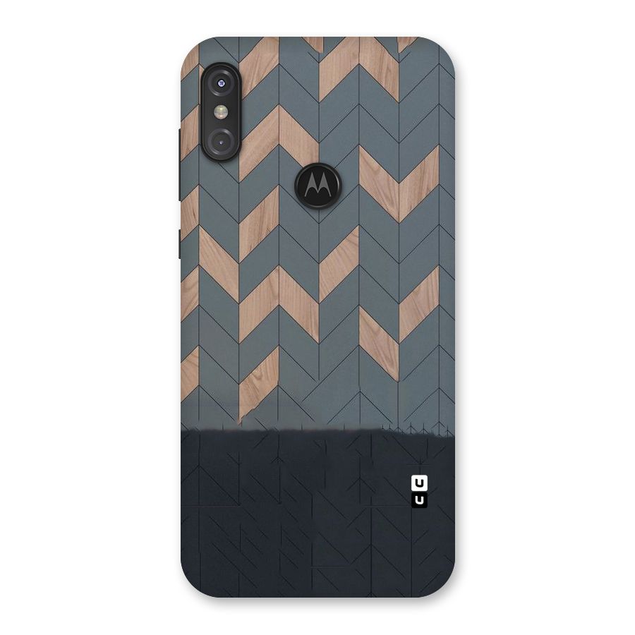 Greyish Wood Design Back Case for Motorola One Power