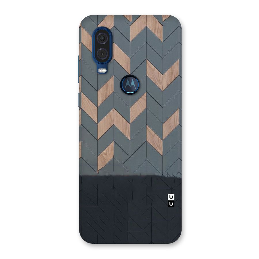 Greyish Wood Design Back Case for Motorola One Vision