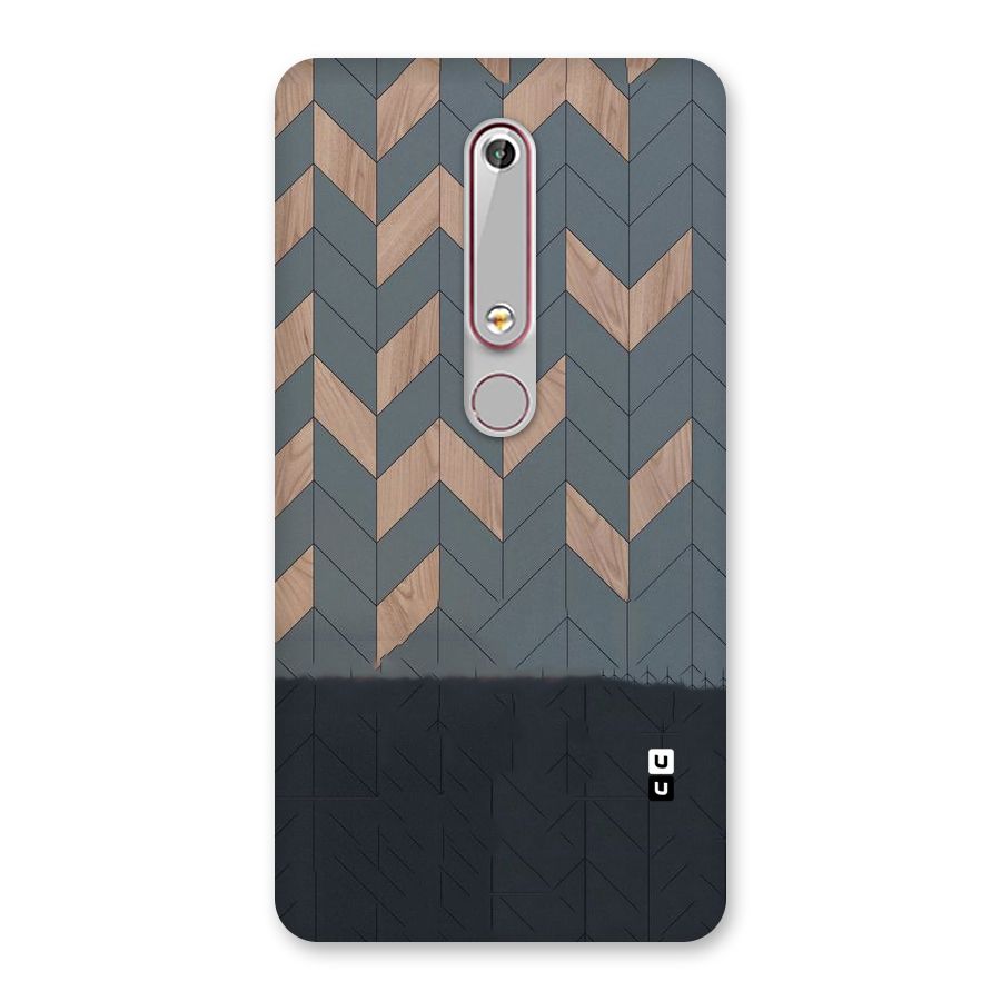 Greyish Wood Design Back Case for Nokia 6.1