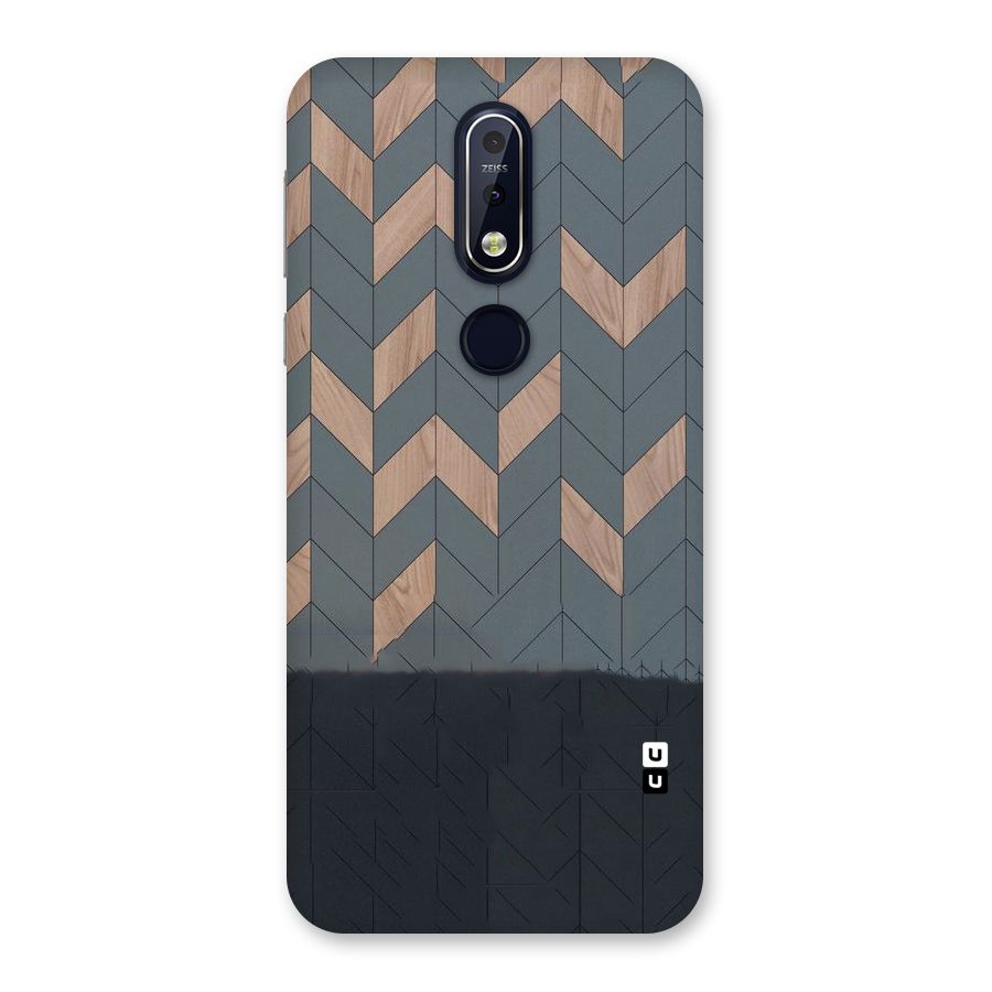 Greyish Wood Design Back Case for Nokia 7.1