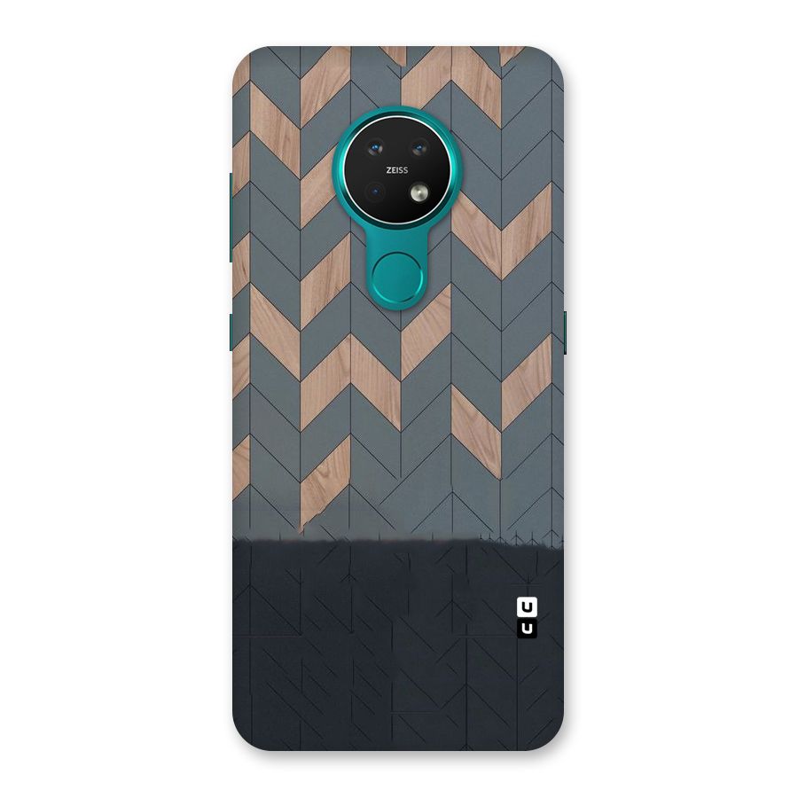 Greyish Wood Design Back Case for Nokia 7.2