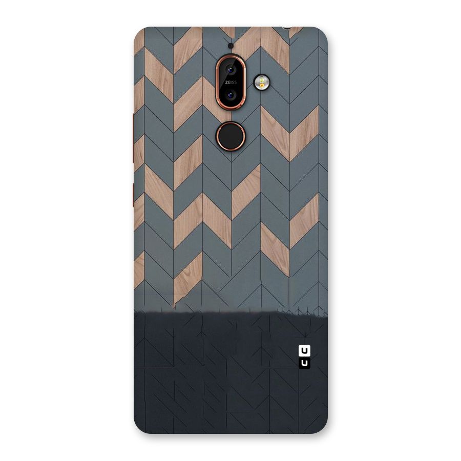 Greyish Wood Design Back Case for Nokia 7 Plus