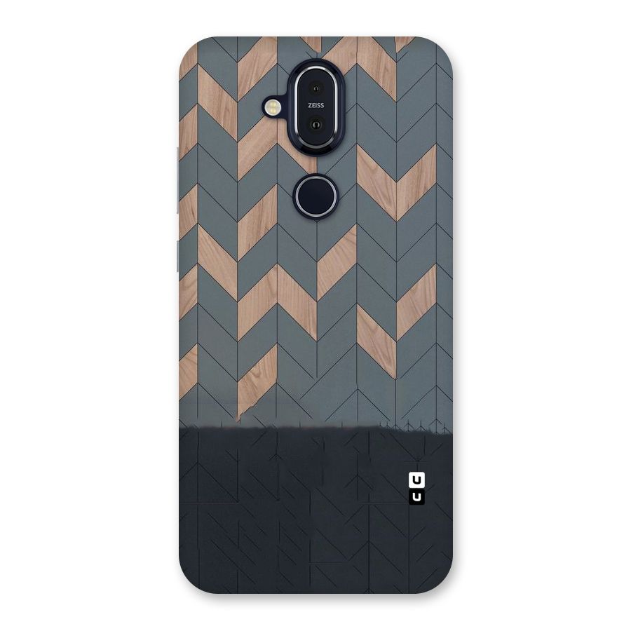 Greyish Wood Design Back Case for Nokia 8.1