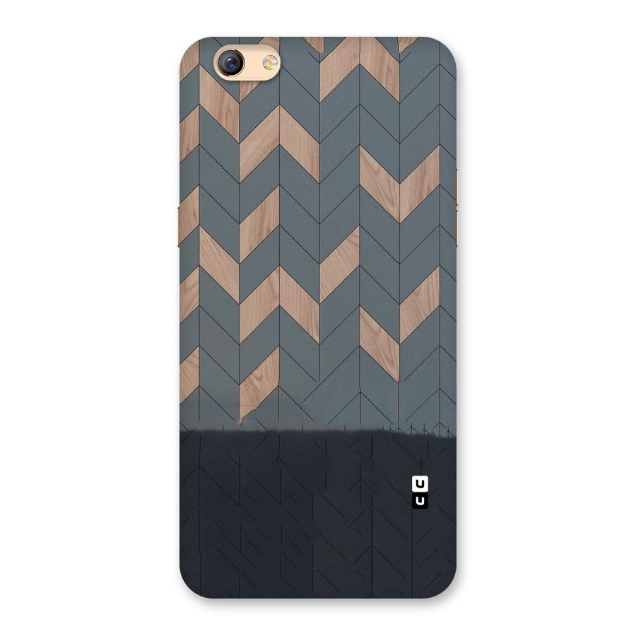 Greyish Wood Design Back Case for Oppo F3 Plus