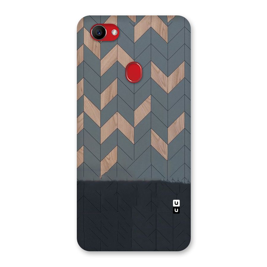 Greyish Wood Design Back Case for Oppo F7