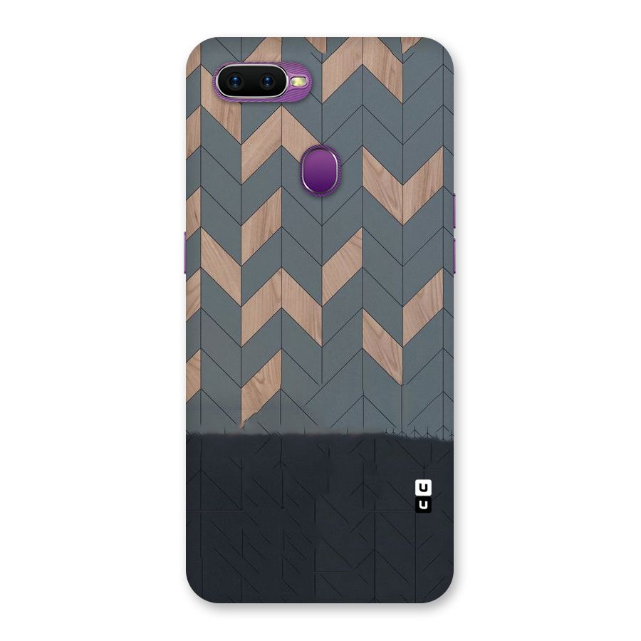 Greyish Wood Design Back Case for Oppo F9