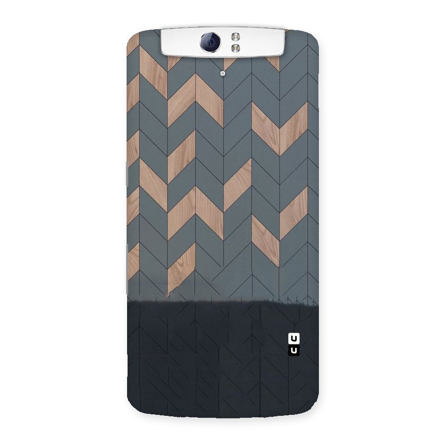 Greyish Wood Design Back Case for Oppo N1